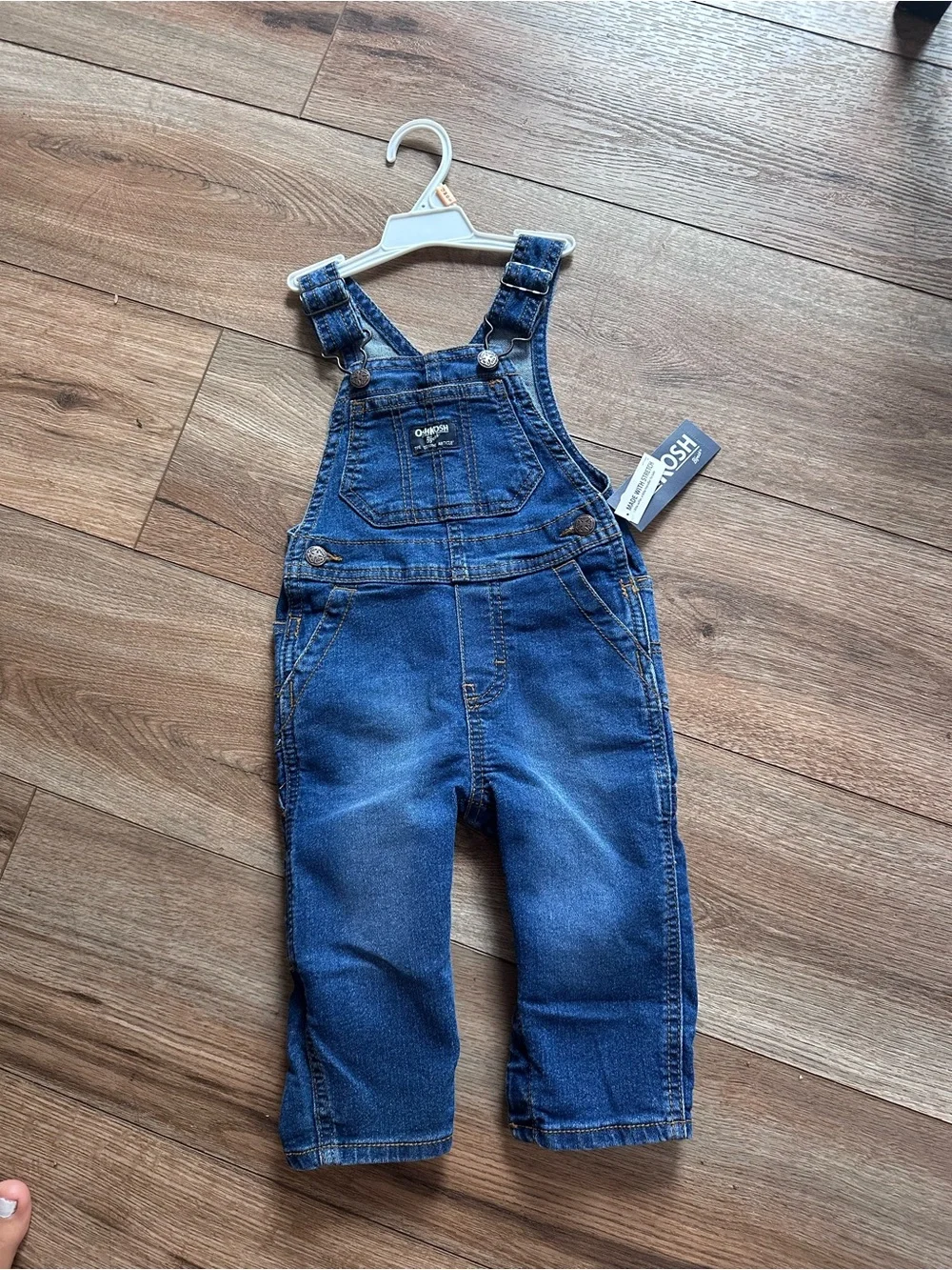 OshKosh B'gosh Blue Denim Overalls Toddler 12mo NWT